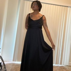 90s Black Crossbody Goddess Dress